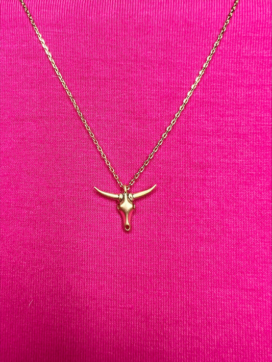 LONG HORN CHARM NECKLACE